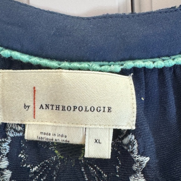 Anthropologie Blue and Light Green Detail Top - Picture 6 of 8
